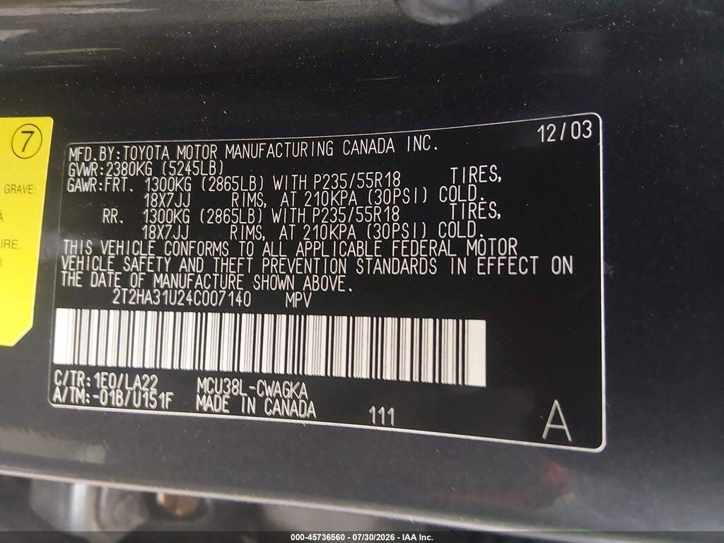 2T2HA31U24C007140 2004 LEXUS RX 330 photo no. 9