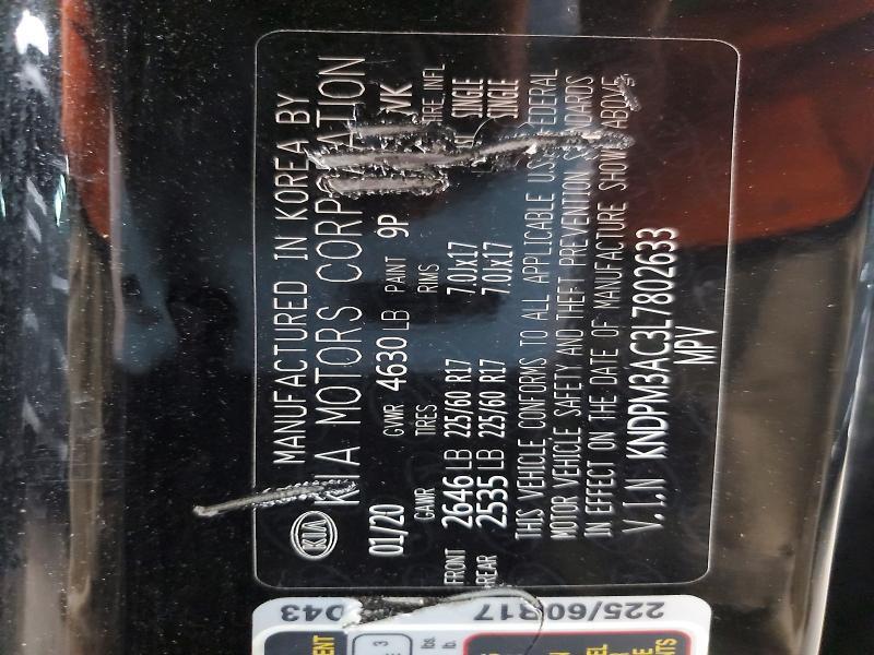 KNDPM3AC3L7802633 2020 KIA SPORTAGE photo no. 12
