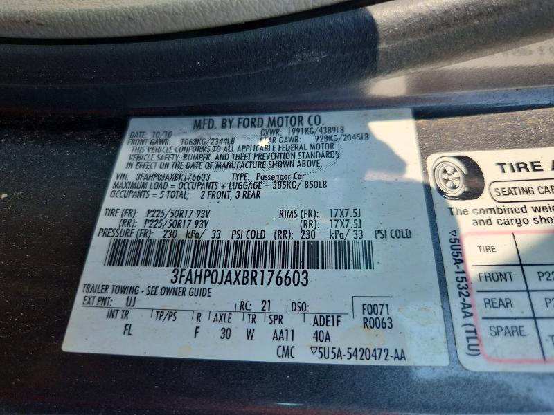 2011 FORD FUSION SEL — Фото 12 из 12