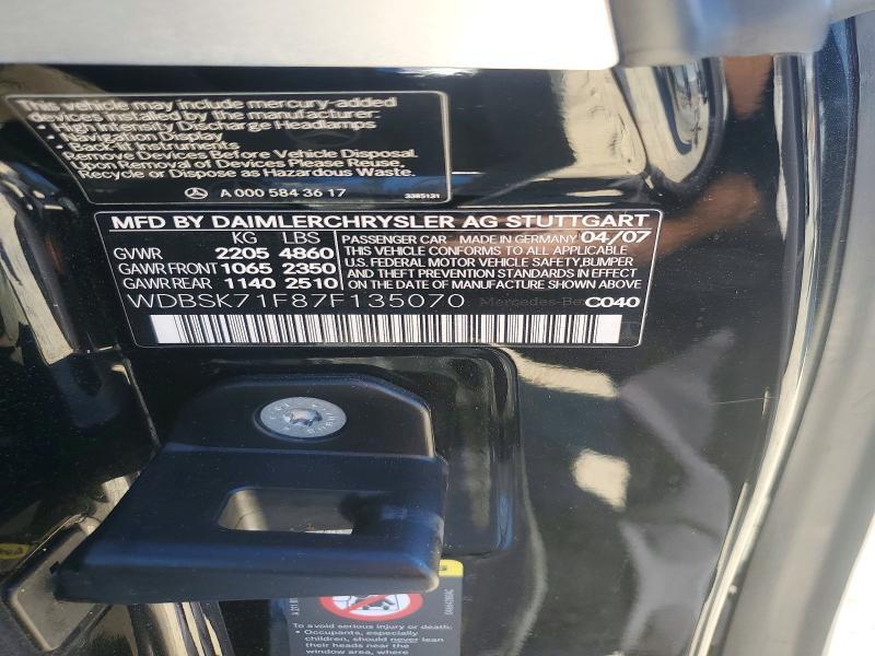2007 MERCEDES-BENZ SL 550 — Фото 12 из 12