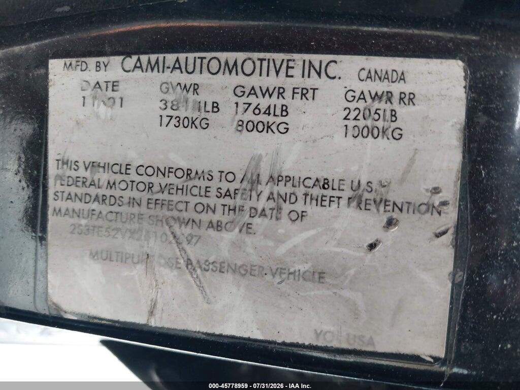 2S3TE52VX26102597 2002 SUZUKI VITARA photo no. 9