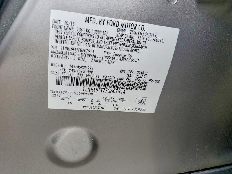 1LNHL9FT7FG607914 2015 LINCOLN MKS photo no. 12