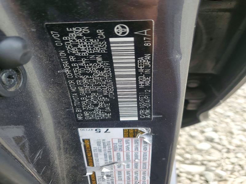 JTDKB20U973233191 2007 TOYOTA PRIUS photo no. 12
