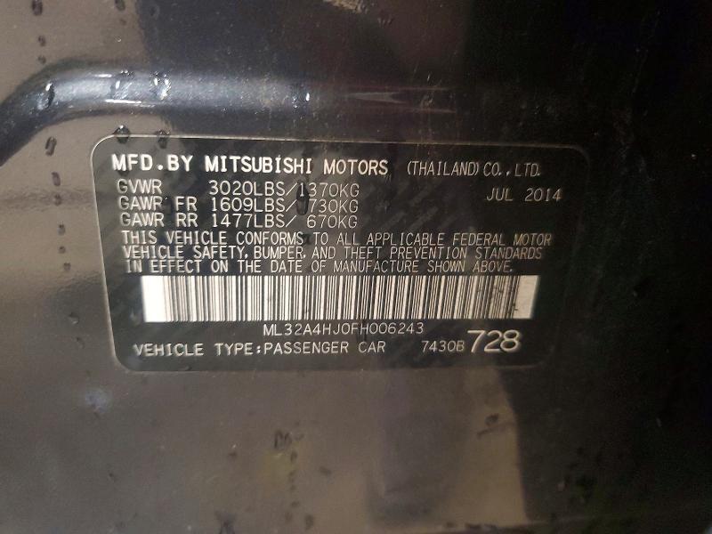 ML32A4HJ0FH006243 2015 MITSUBISHI MIRAGE photo no. 12