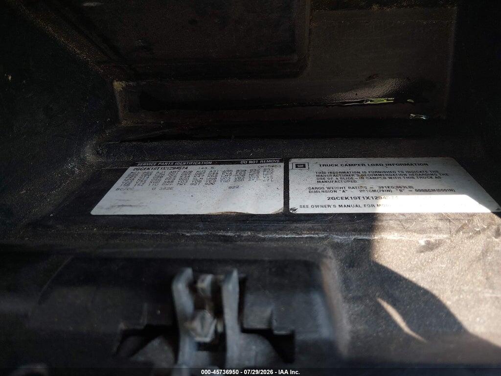 2GCEK19T1X1294574 1999 CHEVROLET SILVERADO 1500 photo no. 9