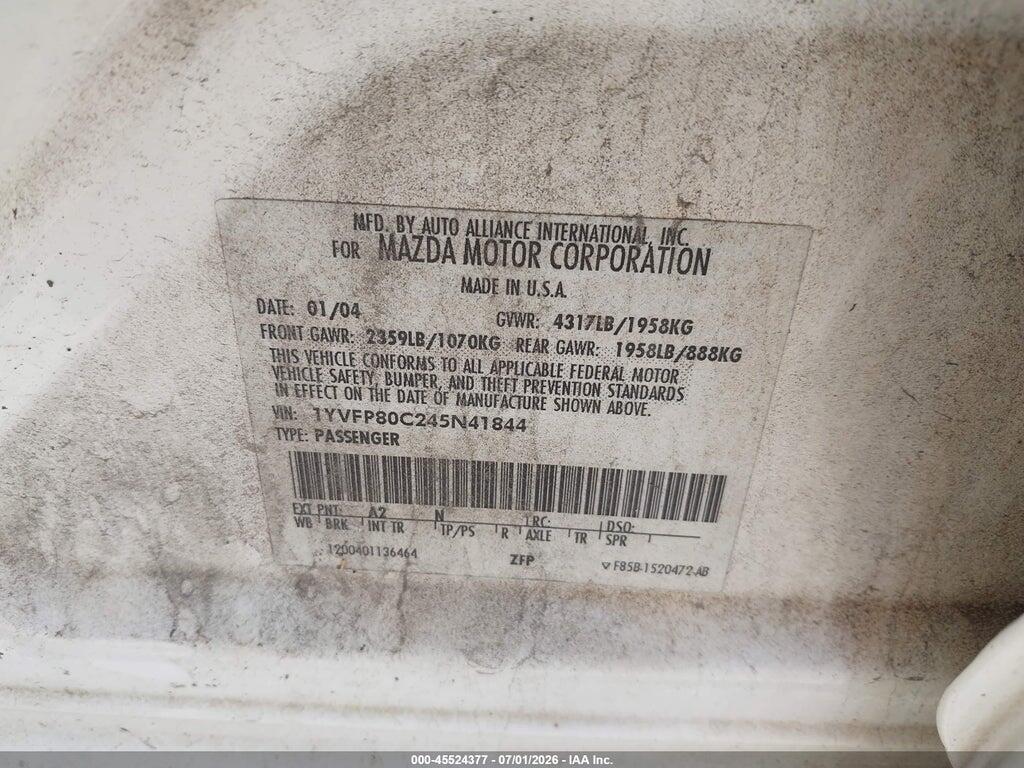 1YVFP80C245N41844 2004 MAZDA MAZDA6 photo no. 9