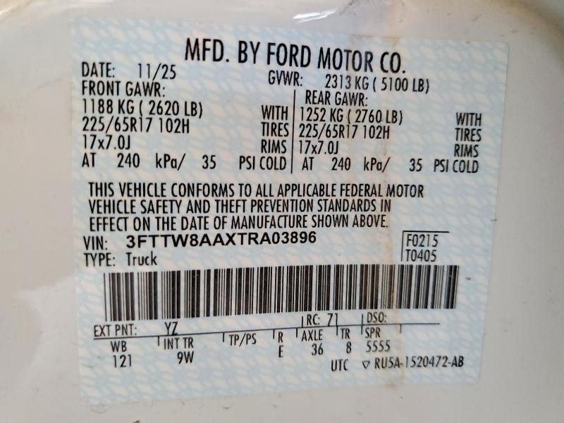3FTTW8AAXTRA03896 2026 FORD MAVERICK photo no. 12