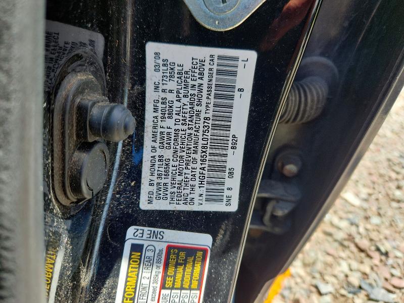 2008 HONDA CIVIC LX — Фото 13 из 13