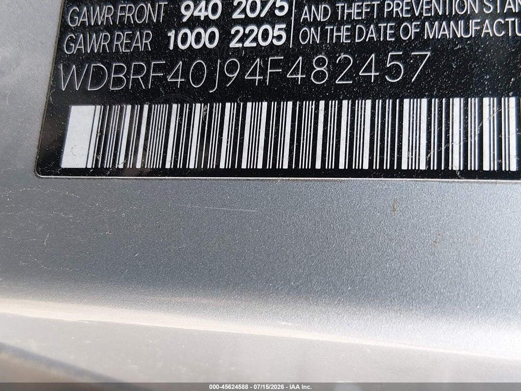 WDBRF40J94F482457 2004 MERCEDES-BENZ C 230 photo no. 9