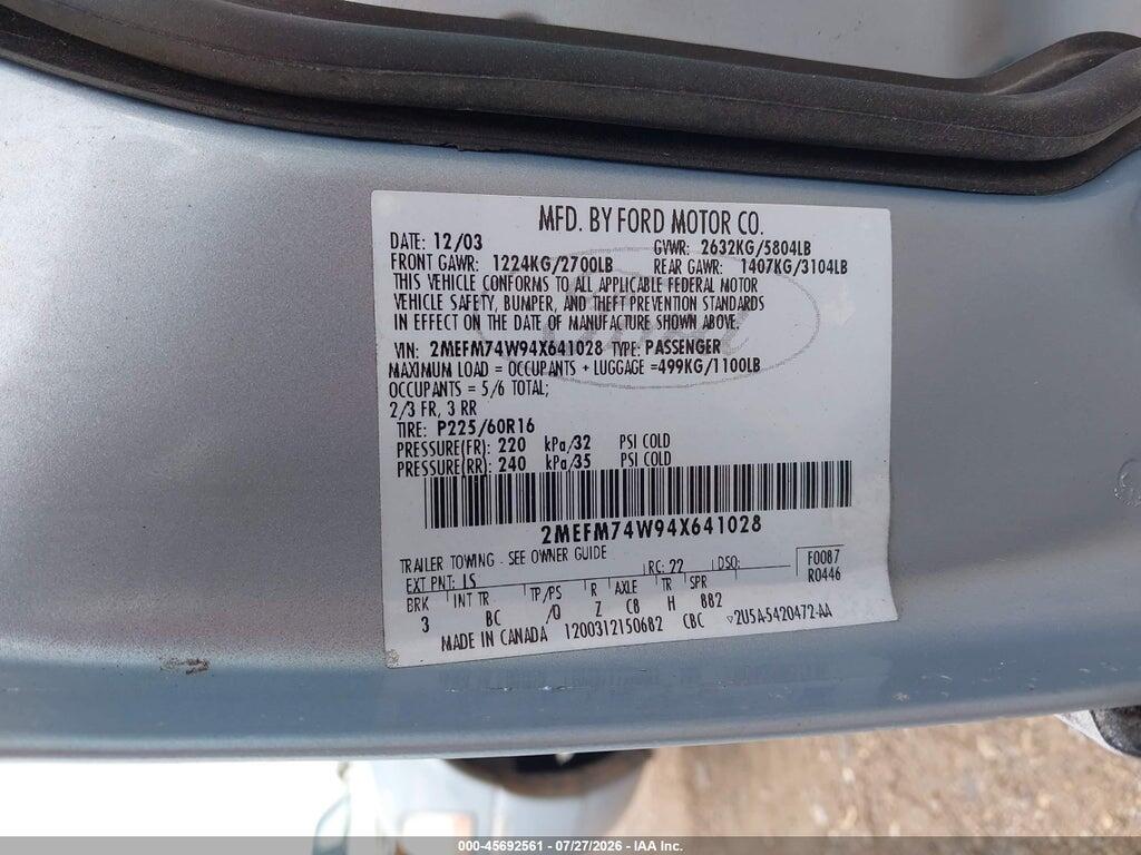 2MEFM74W94X641028 2004 MERCURY GRAND MARQUIS photo no. 9