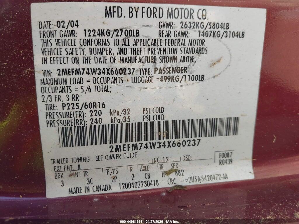 2MEFM74W34X660237 2004 MERCURY GRAND MARQUIS photo no. 9