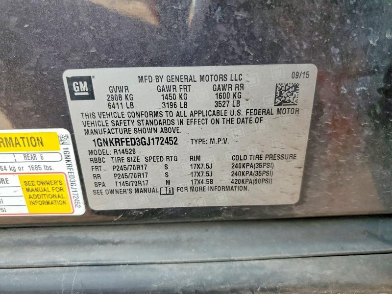 2016 CHEVROLET TRAVERSE LS — Фото 13 из 13