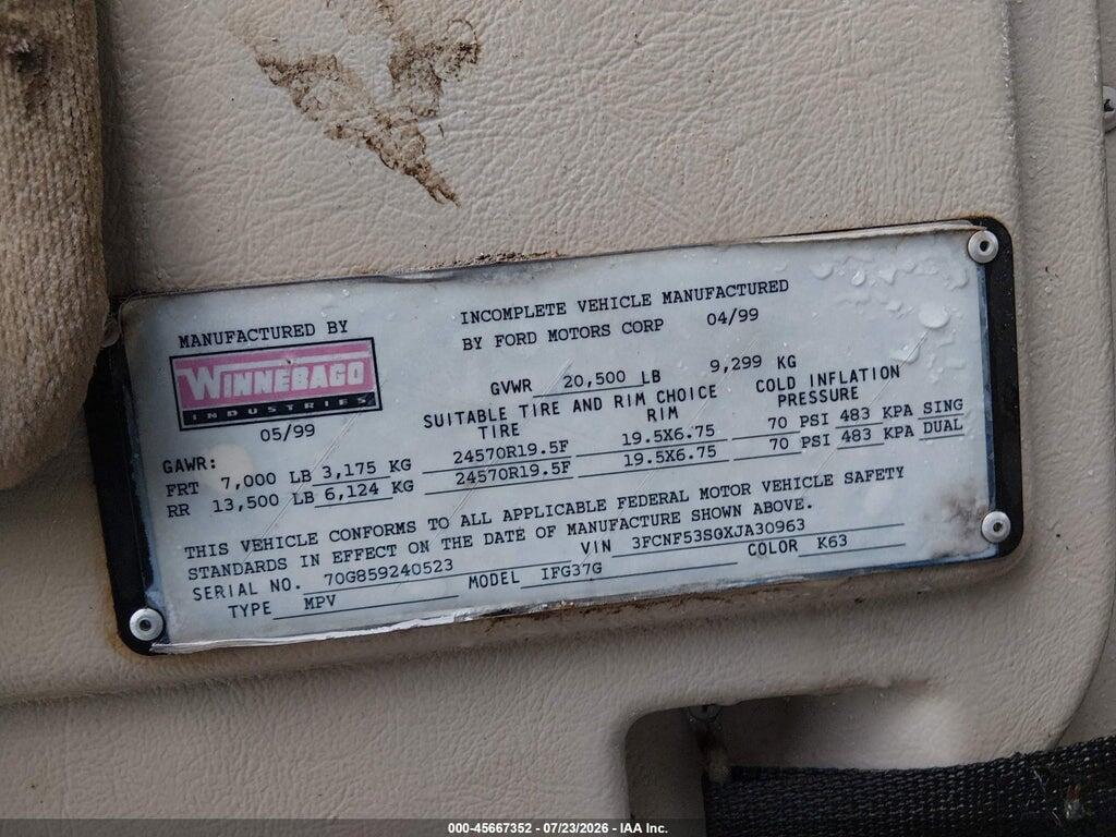 3FCNF53S0XJA30963 1999 FORD F550 photo no. 9