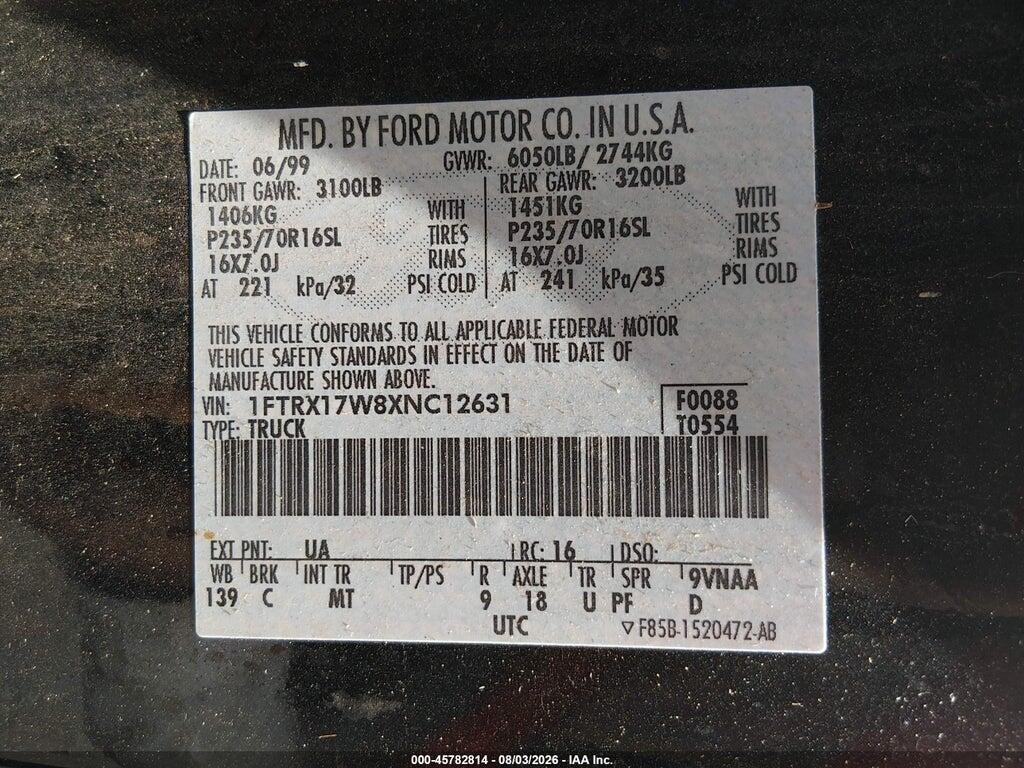 1FTRX17W8XNC12631 1999 FORD F-150 photo no. 9