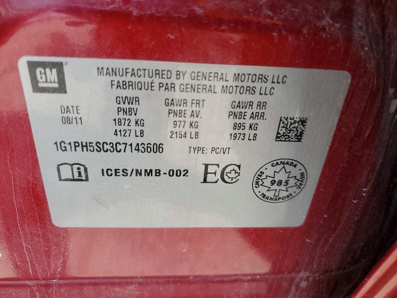 1G1PH5SC3C7143606 2012 CHEVROLET CRUZE photo no. 12