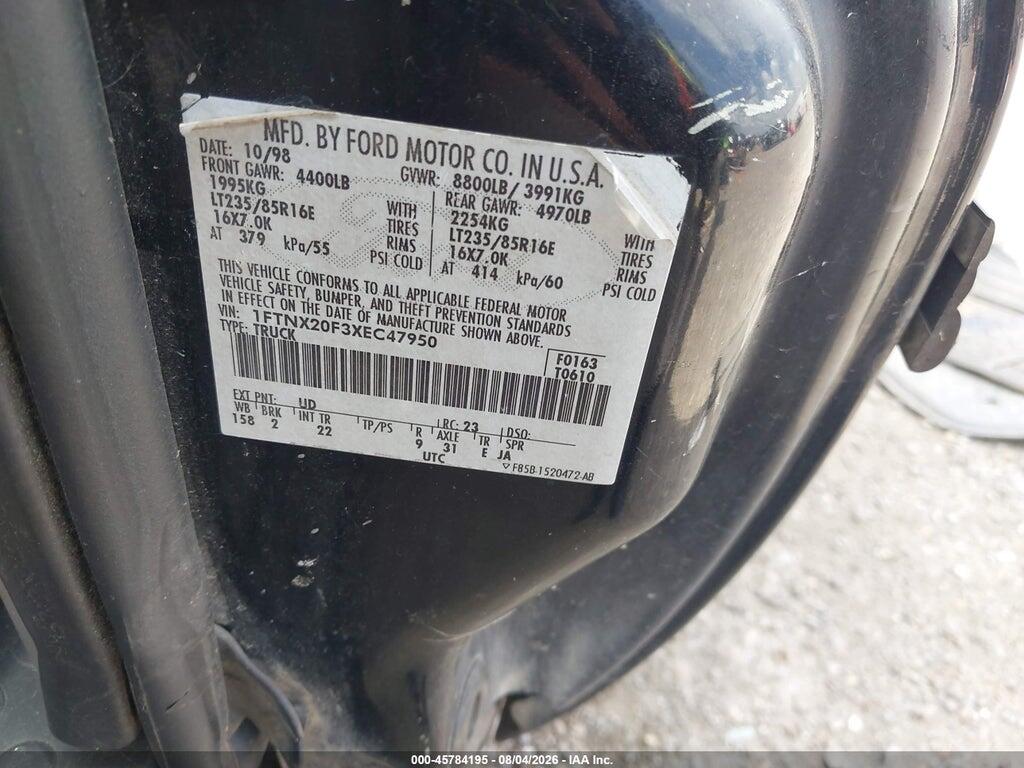 1FTNX20F3XEC47950 1999 FORD F-250 photo no. 9