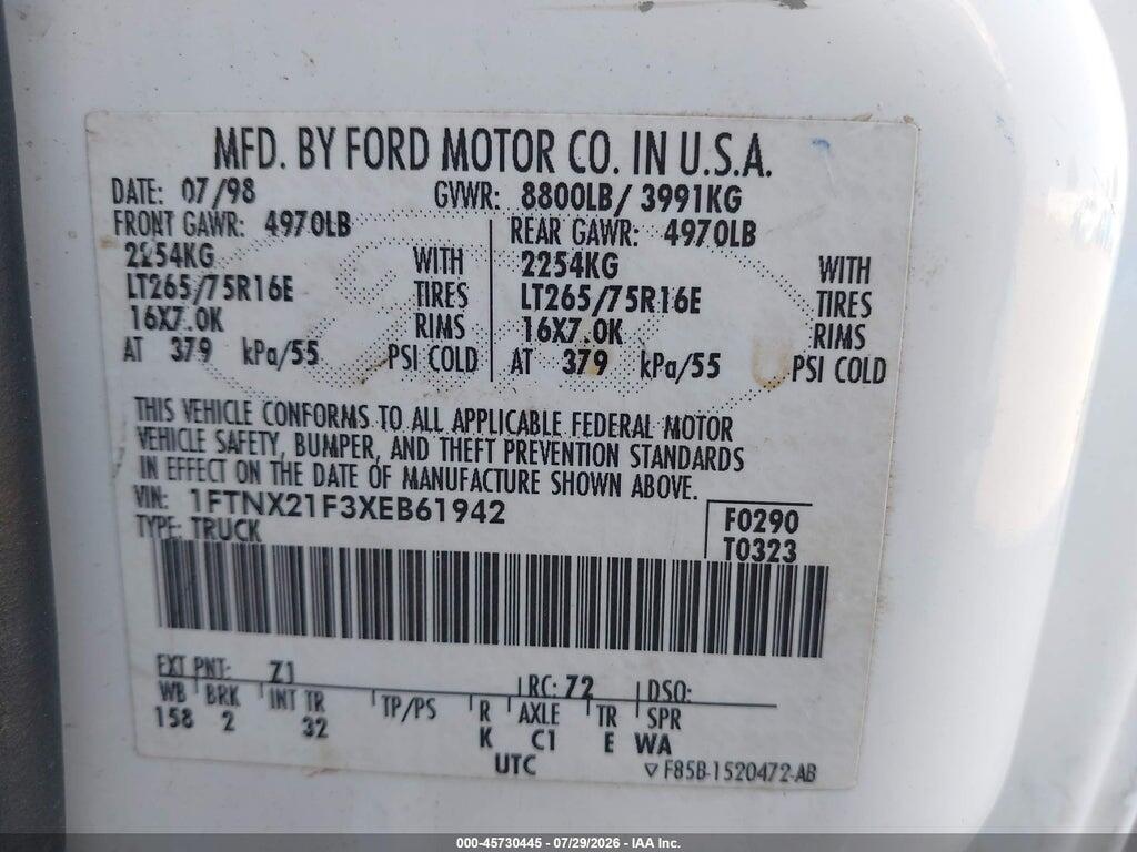 1FTNX21F3XEB61942 1999 FORD F-250 photo no. 9