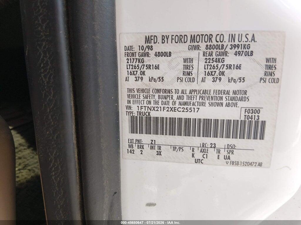 1FTNX21F2XEC25517 1999 FORD F-250 photo no. 9