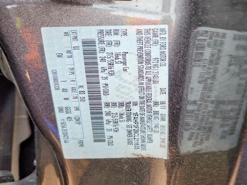 1FAHP3F29CL211635 2012 FORD FOCUS photo no. 12
