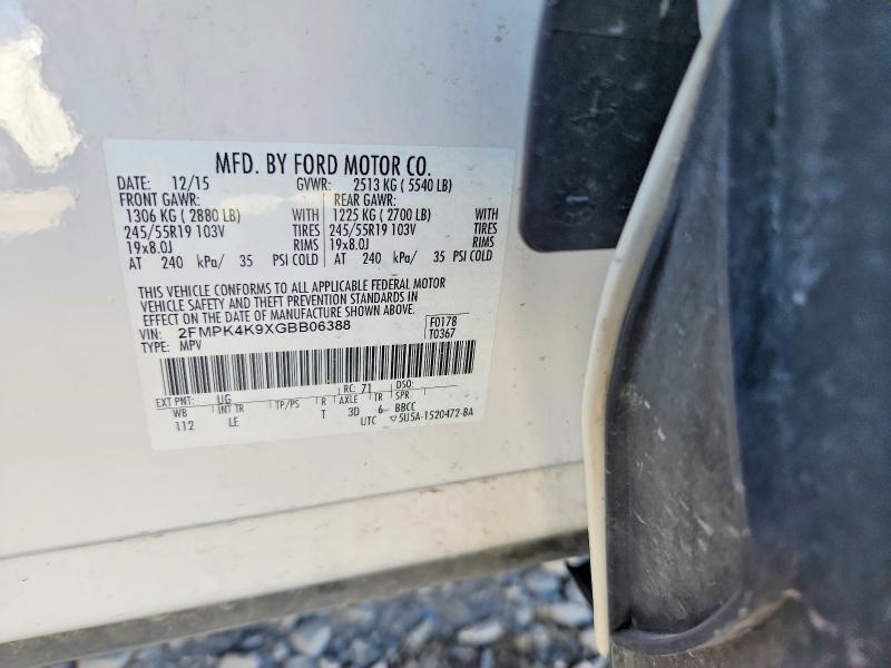 2FMPK4K9XGBB06388 2016 FORD EDGE photo no. 12