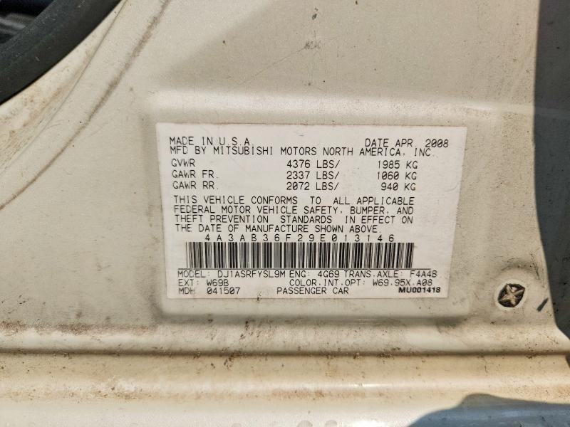 4A3AB36F29E013146 2009 MITSUBISHI GALANT photo no. 12