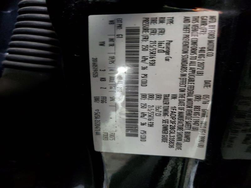 1FADP3F28GL335836 2016 FORD FOCUS photo no. 12