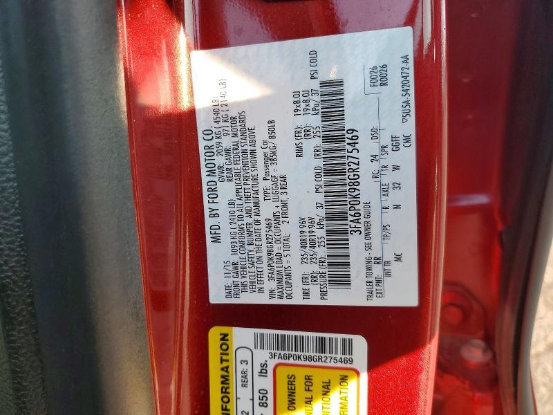 2016 FORD FUSION TITANIUM — Фото 12 из 12