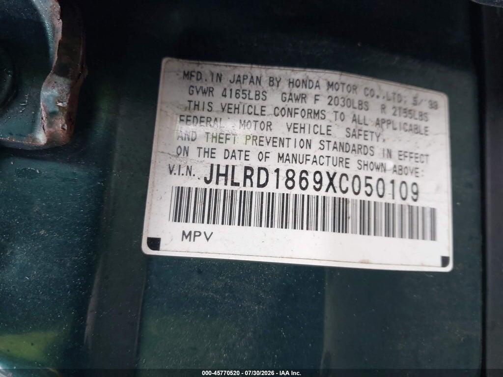 JHLRD1869XC050109 1999 HONDA CR-V photo no. 9