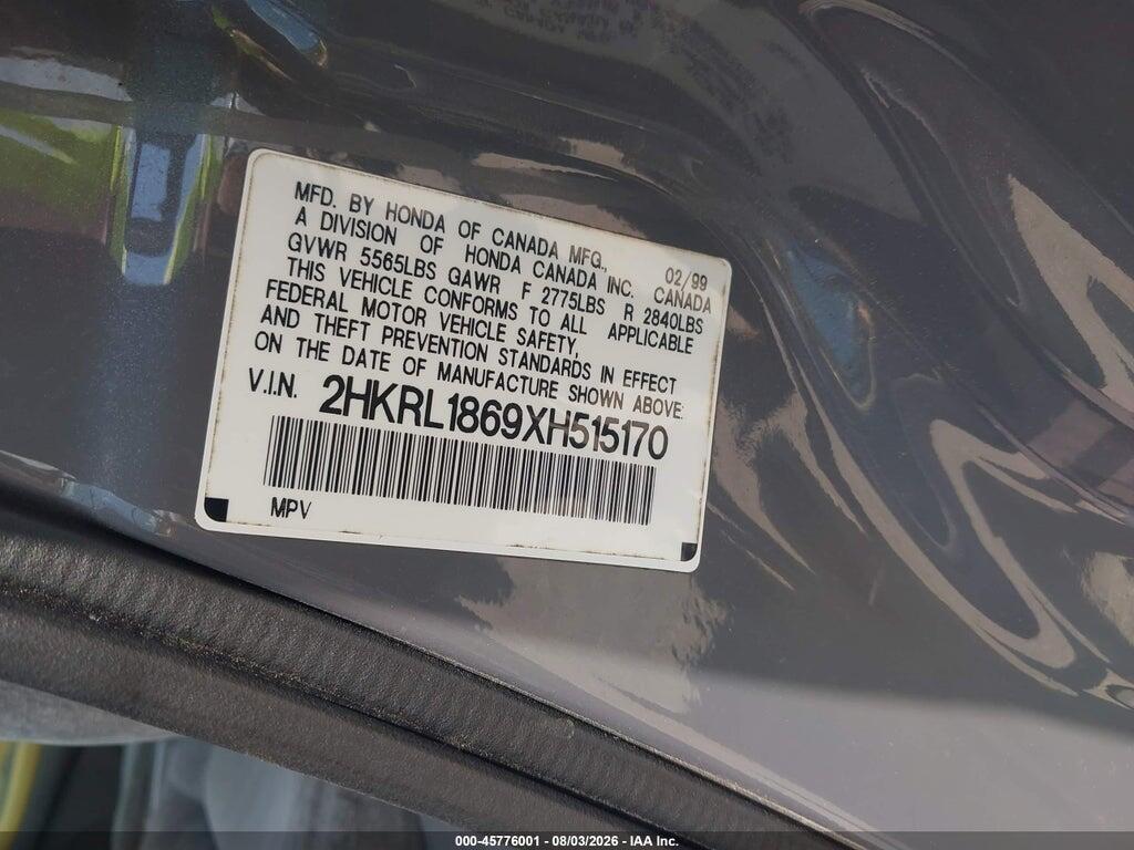 2HKRL1869XH515170 1999 HONDA ODYSSEY photo no. 9
