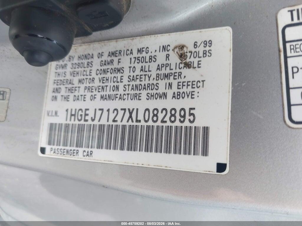 1HGEJ7127XL082895 1999 HONDA CIVIC photo no. 9