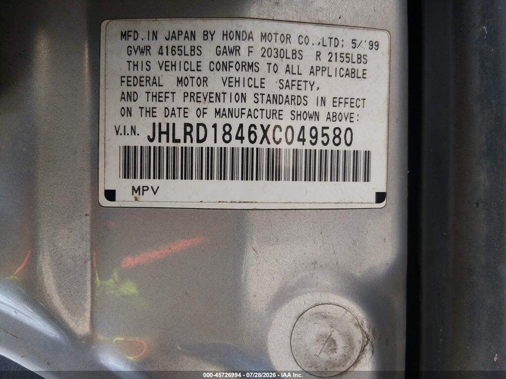 JHLRD1846XC049580 1999 HONDA CR-V photo no. 9