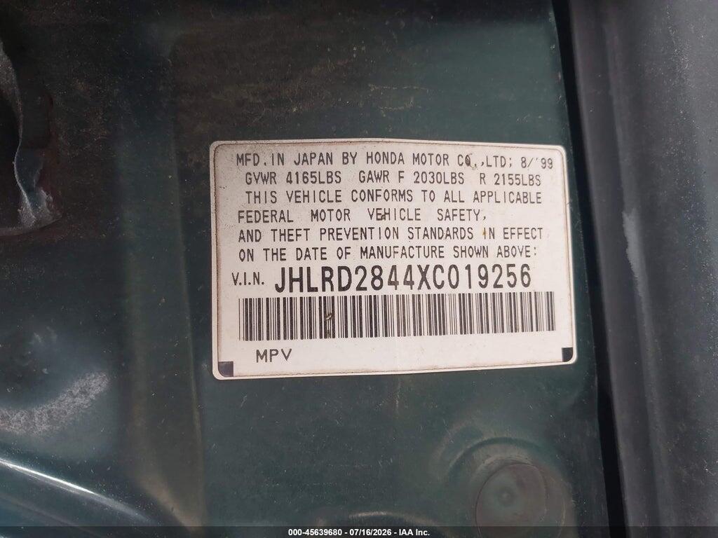JHLRD2844XC019256 1999 HONDA CR-V photo no. 9