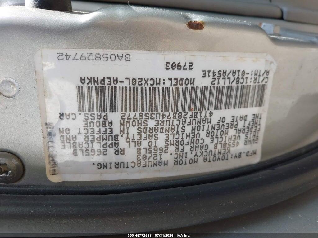4T1BF28B74U356772 2004 TOYOTA AVALON photo no. 9