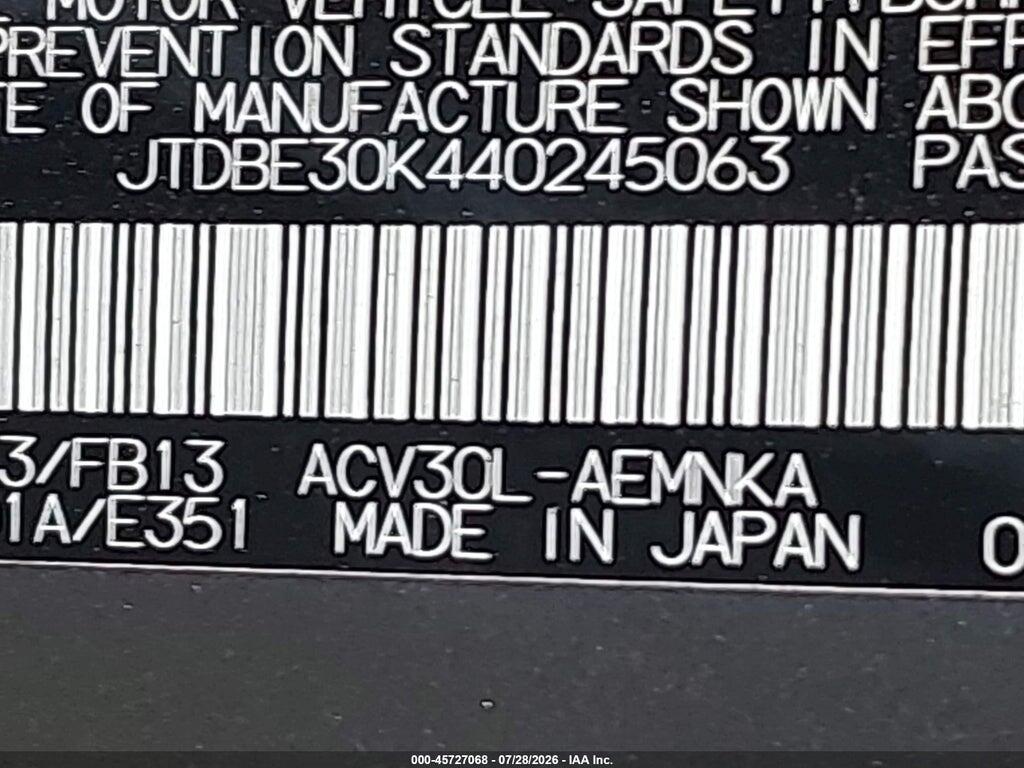 JTDBE30K440245063 2004 TOYOTA CAMRY photo no. 9