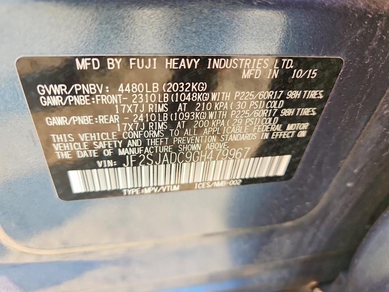 JF2SJADC9GH479967 2016 SUBARU FORESTER photo no. 12