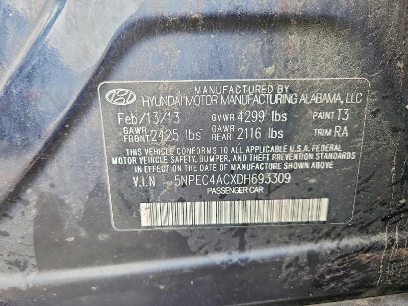 5NPEC4ACXDH693309 2013 HYUNDAI SONATA photo no. 12