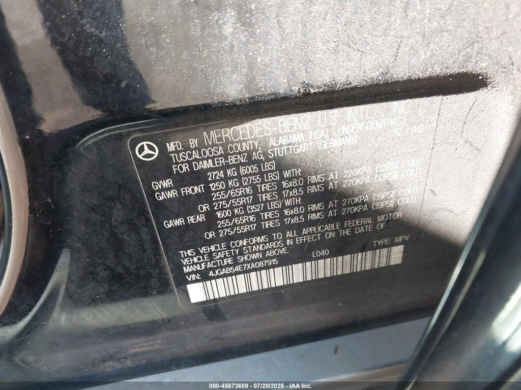 4JGAB54E7XA087915 1999 MERCEDES-BENZ ML 320 photo no. 9