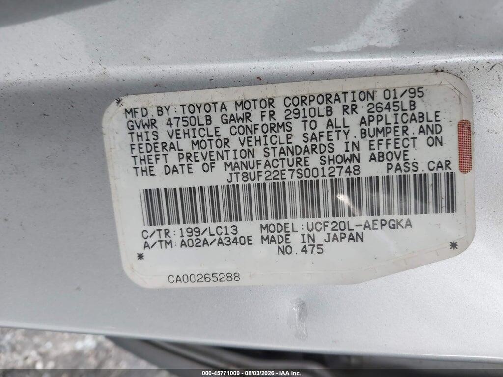 JT8UF22E7S0012748 1995 LEXUS LS photo no. 9