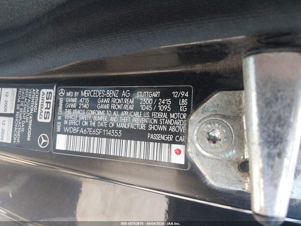 WDBFA67E6SF114353 1995 MERCEDES-BENZ SL photo no. 9