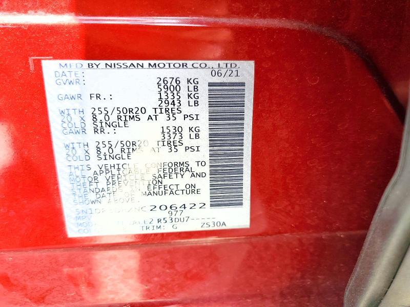 2022 NISSAN PATHFINDER PLATINUM — Фото 13 из 13