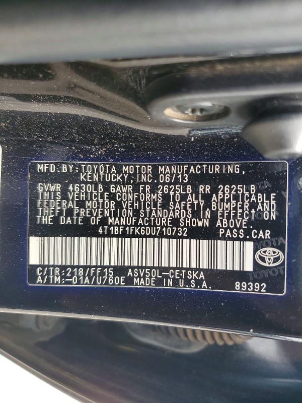 2013 TOYOTA CAMRY SE — Фото 12 из 12