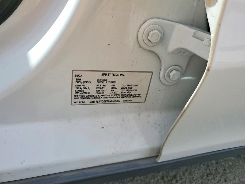 7SAYGDEF7NF556482 2022 TESLA MODEL Y photo no. 12