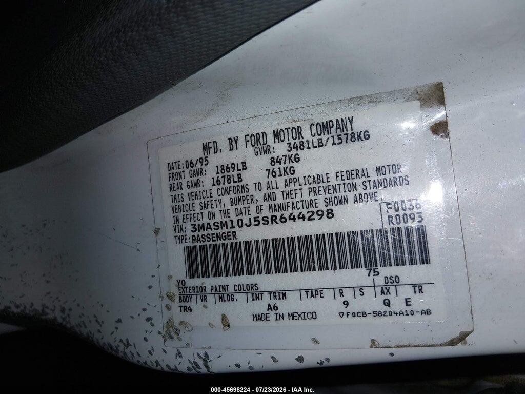 3MASM10J5SR644298 1995 MERCURY TRACER photo no. 9