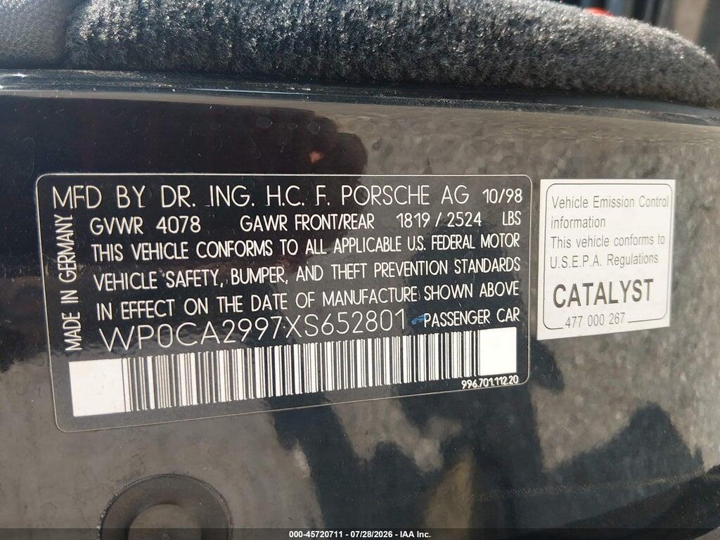 WP0CA299TXS652801 1999 PORSCHE 911 photo no. 9