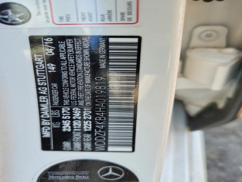 WDDZF4KB4HA019819 2017 MERCEDES-BENZ E photo no. 12