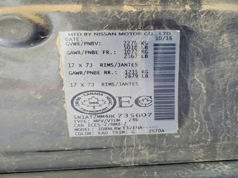 5N1AT2MM4HC735607 2017 NISSAN ROGUE photo no. 12