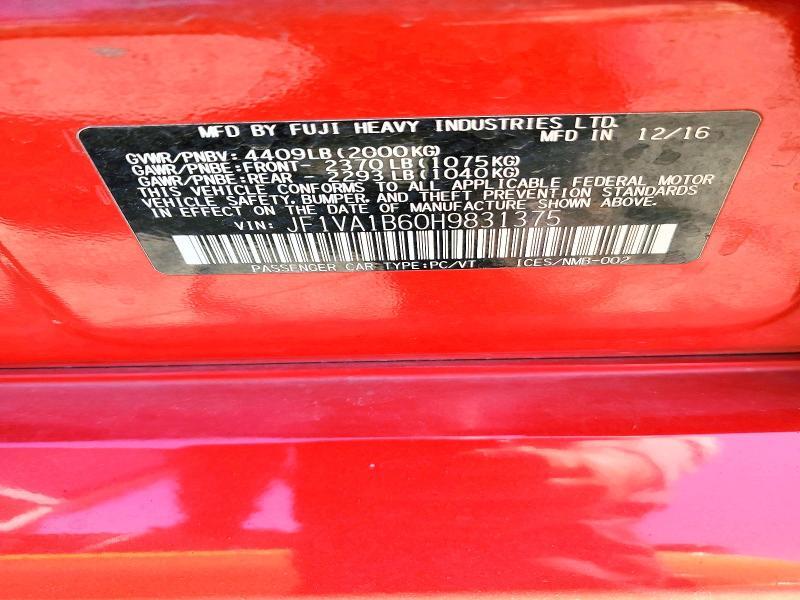 JF1VA1B60H9831375 2017 SUBARU WRX photo no. 12