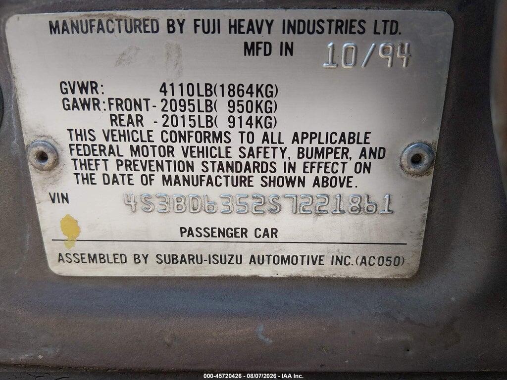 4S3BD6352S7221861 1995 SUBARU LEGACY photo no. 9