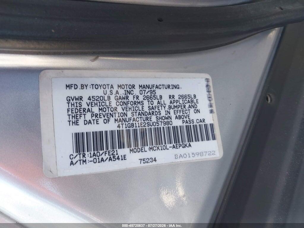 4T1GB11E2SU057980 1995 TOYOTA AVALON photo no. 9
