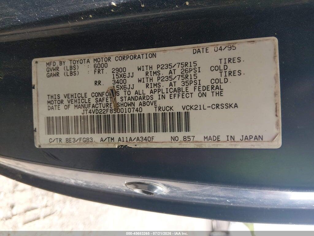 JT4VD22F8S0010740 1995 TOYOTA T100 photo no. 9